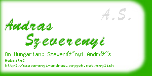 andras szeverenyi business card